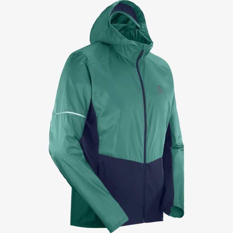 Cortavientos Salomon Agile Hombre Verdes Azul Marino | MX FKTS108